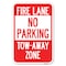 Signmission Fire Lane Sign No Parking Tow-Away Zone Heavy-Gauge Aluminum Sign, 12" x 18", A-1218-23992 A-1218-23992 - alternate 1